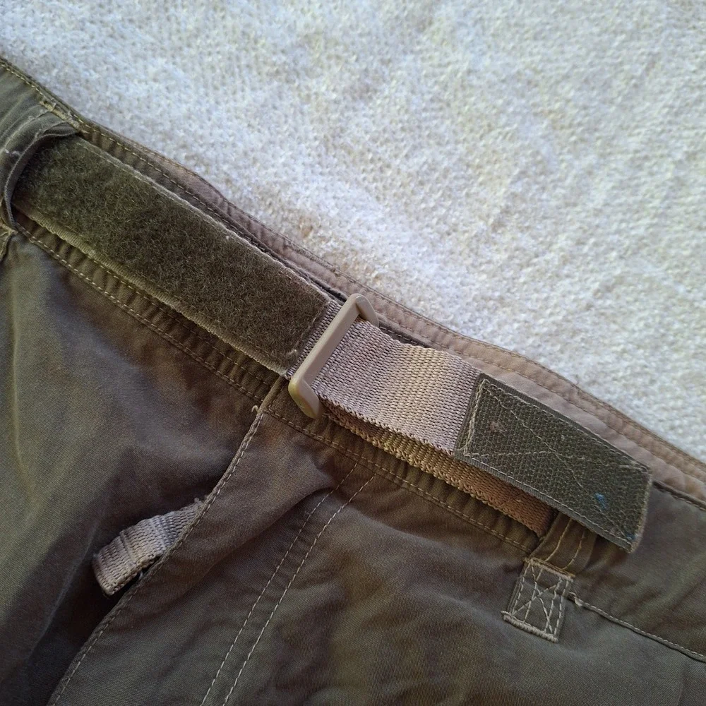 Suisse Sport Y2K Trail Pants Convertible Cargo Utility Zip Off Nylon Green Large
